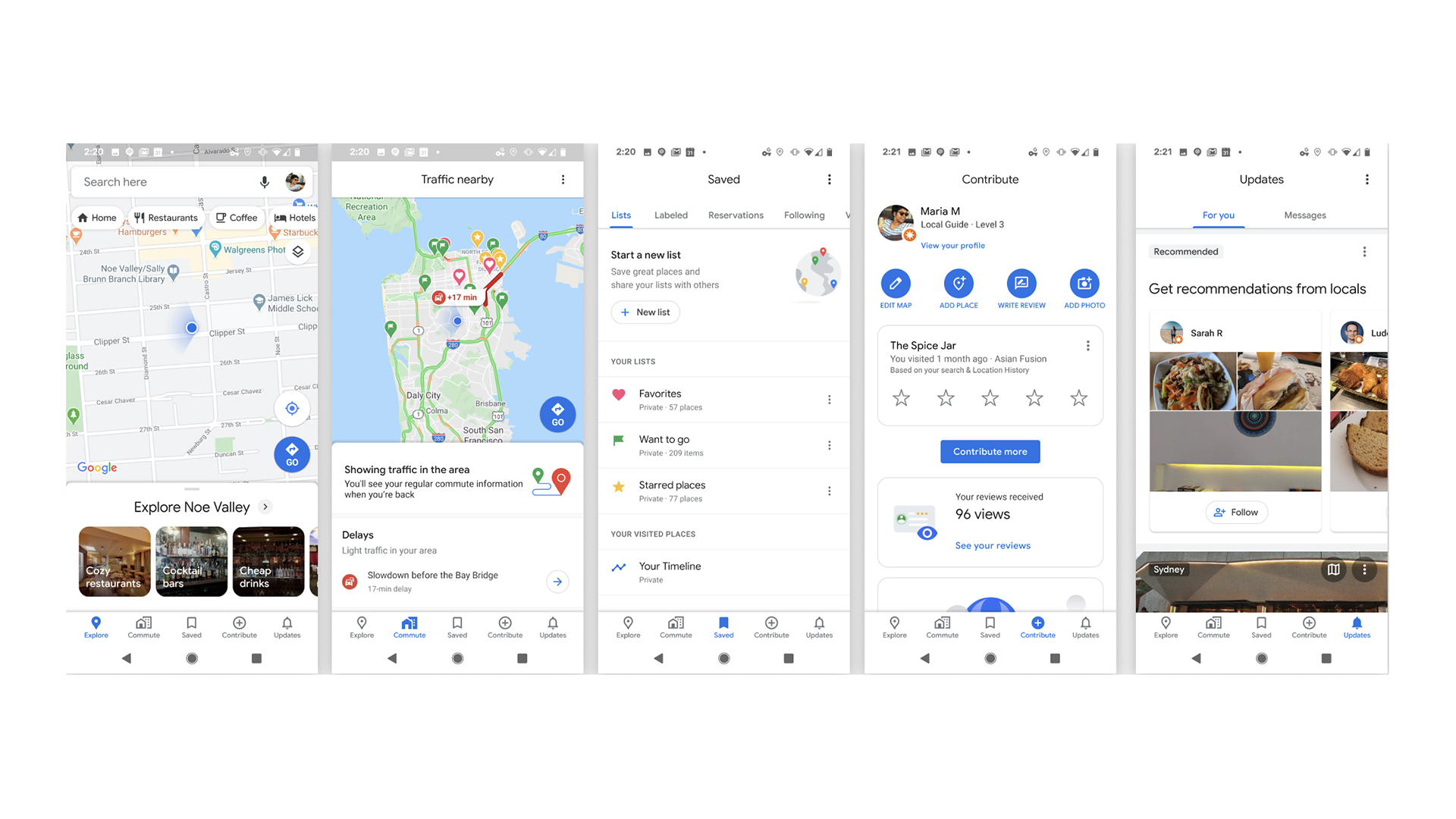 Google Maps new tabs