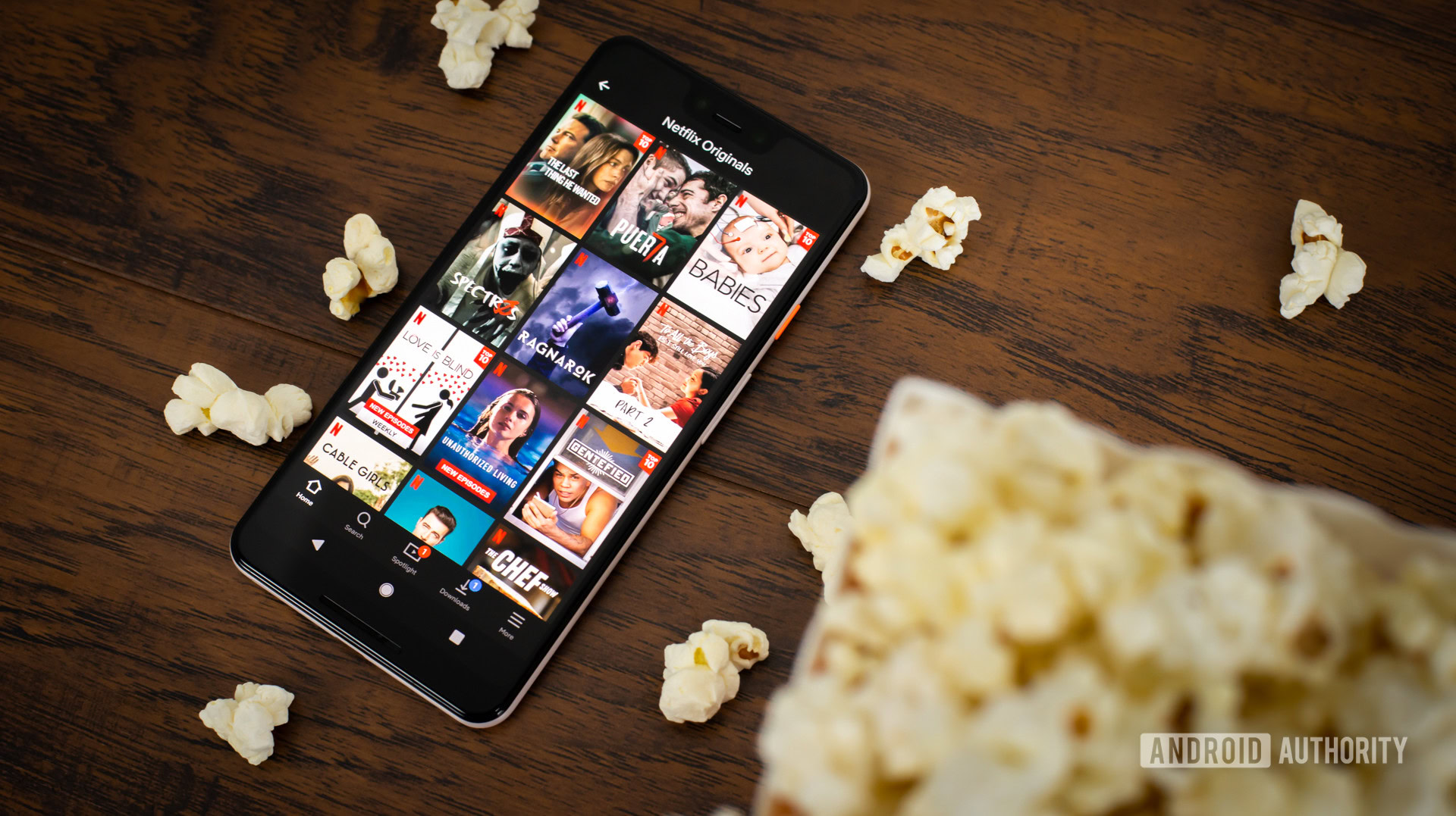 Netflix Originals next to popcorn stock photo 2