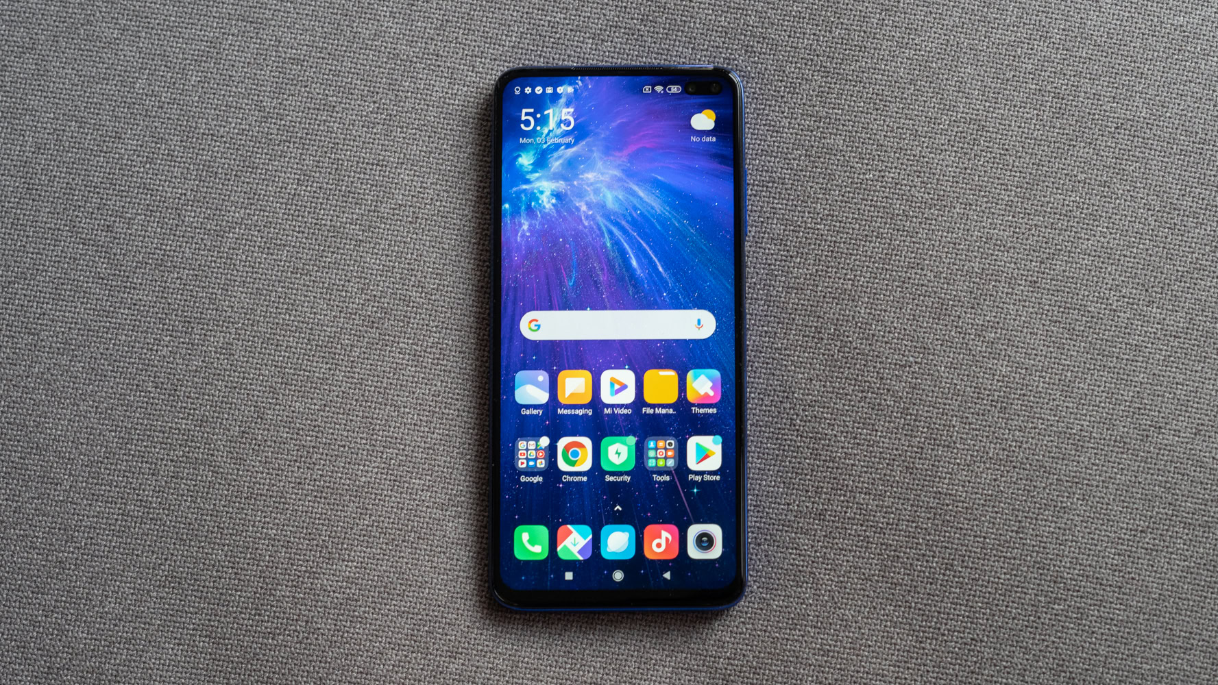 POCO X2 flat display profile shot