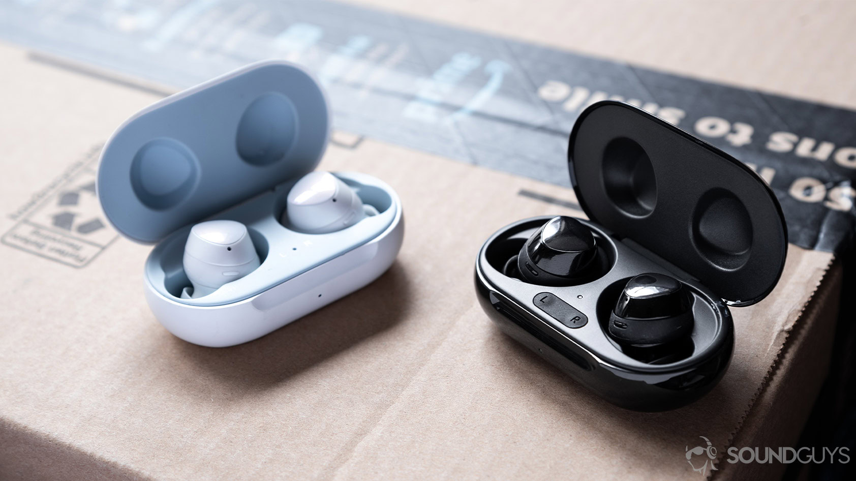 Samsung Galaxy Buds Plus vs Galaxy Buds cases Amazon box true wireless earbuds