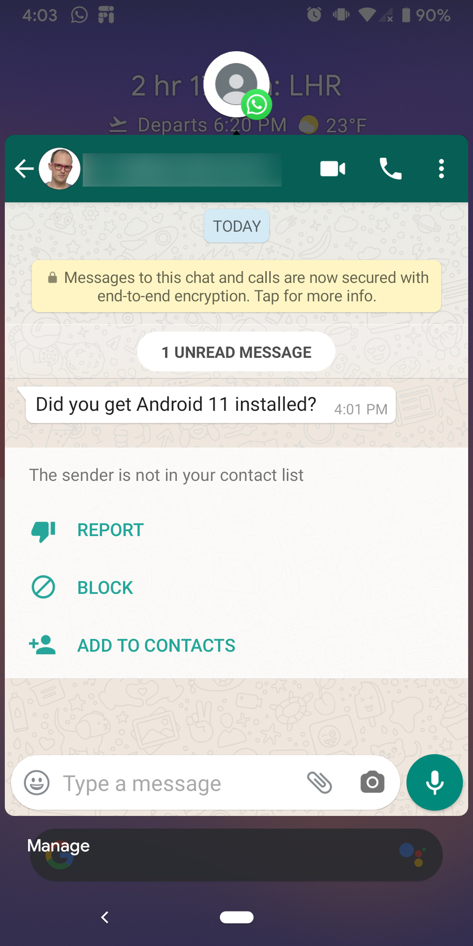 Android chat bubble