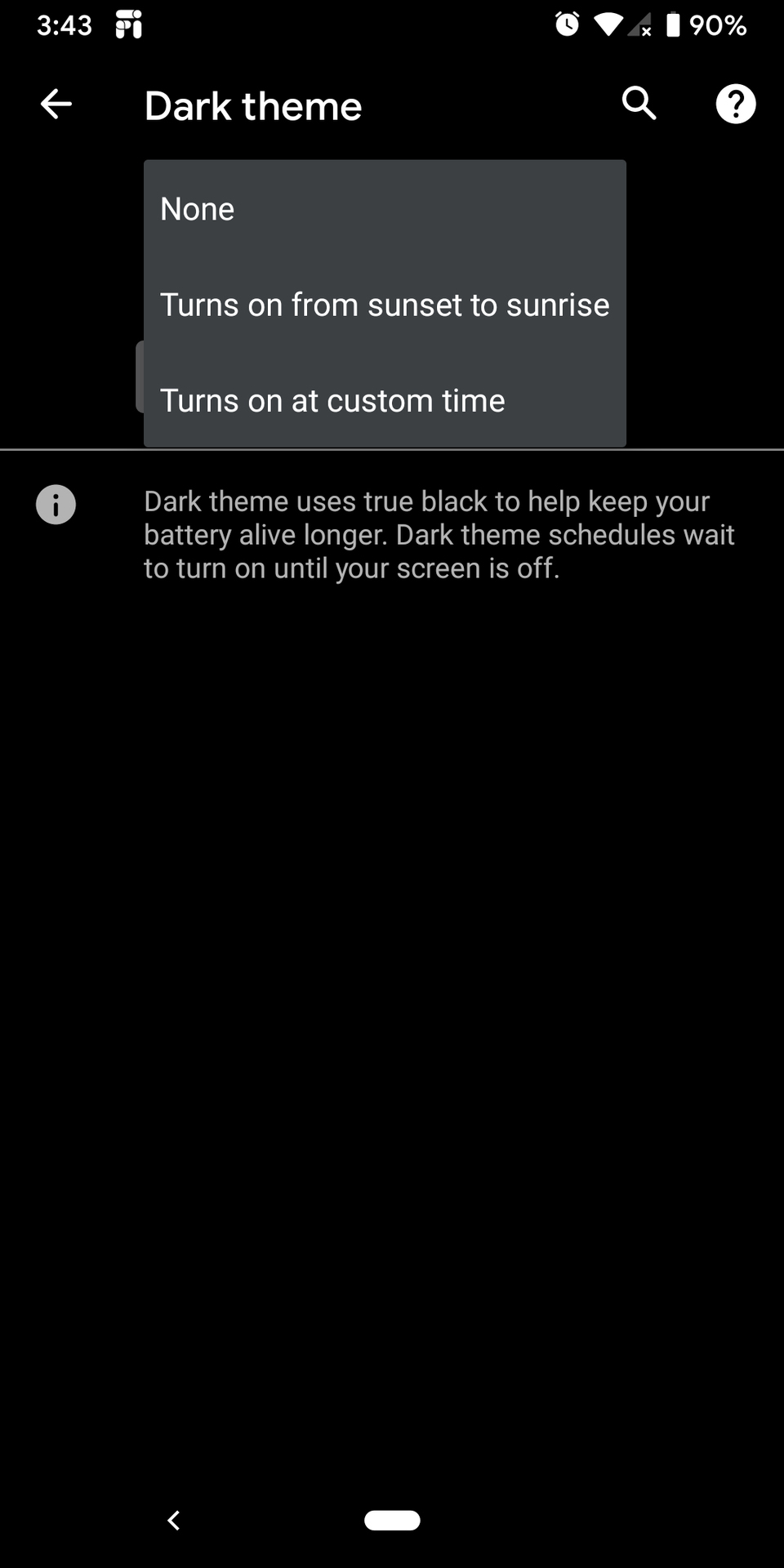 android 11 dark theme scheduling