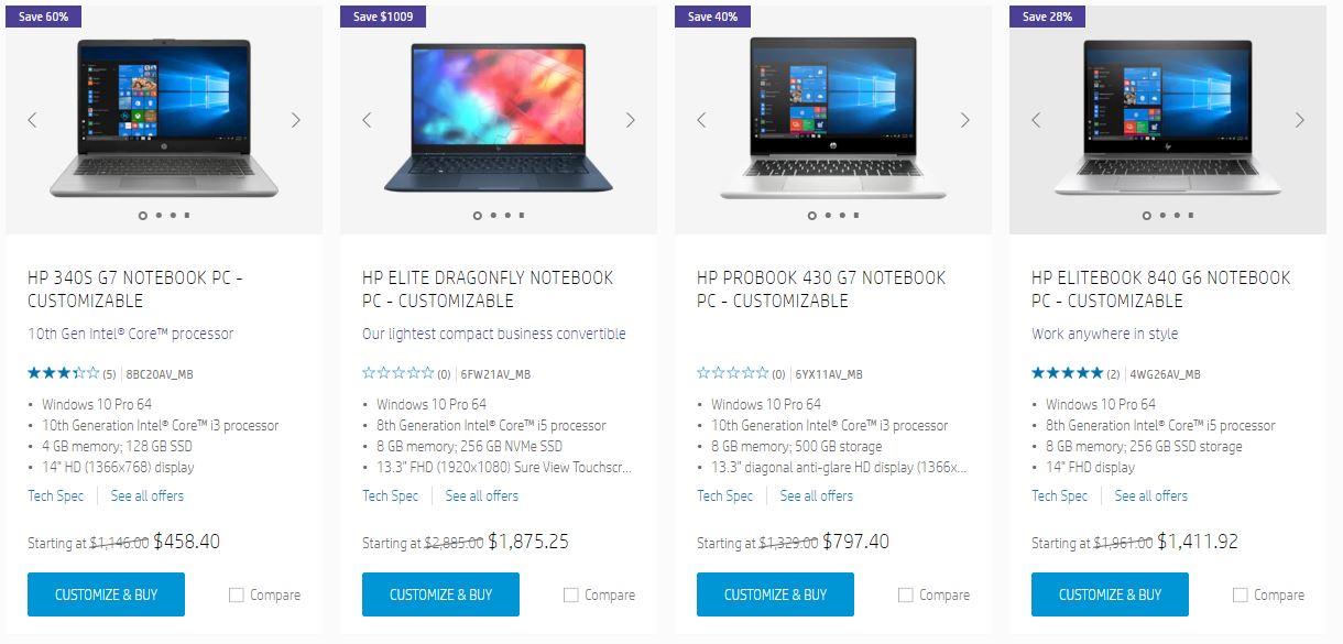 hp business laptop deals