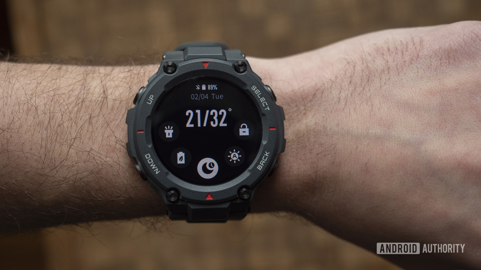 huami amazfit t rex review quick settings on wrist