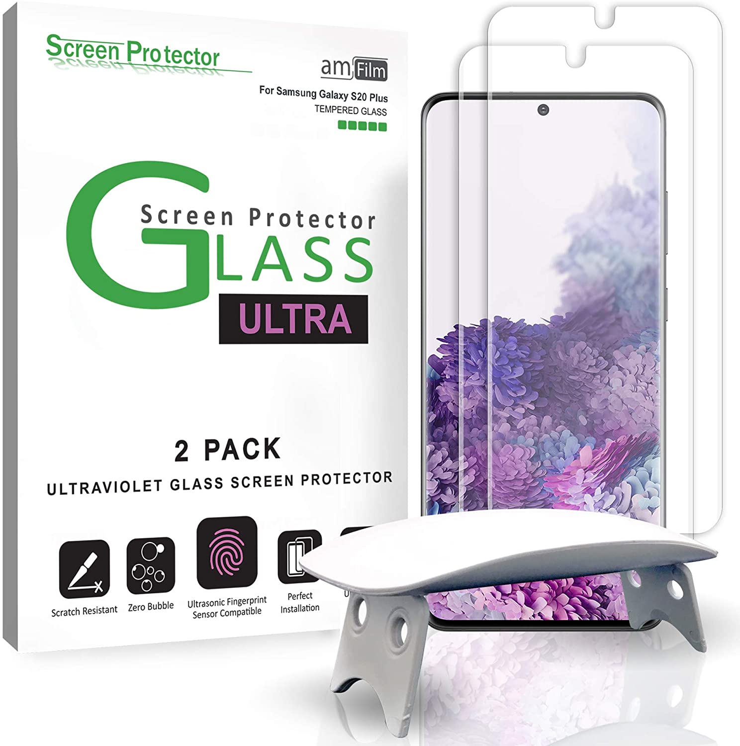 amfilm tempered glass screen protector for the galaxy s20 plus