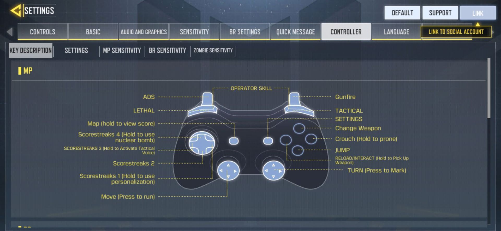 Call of Duty Mobile controller settings