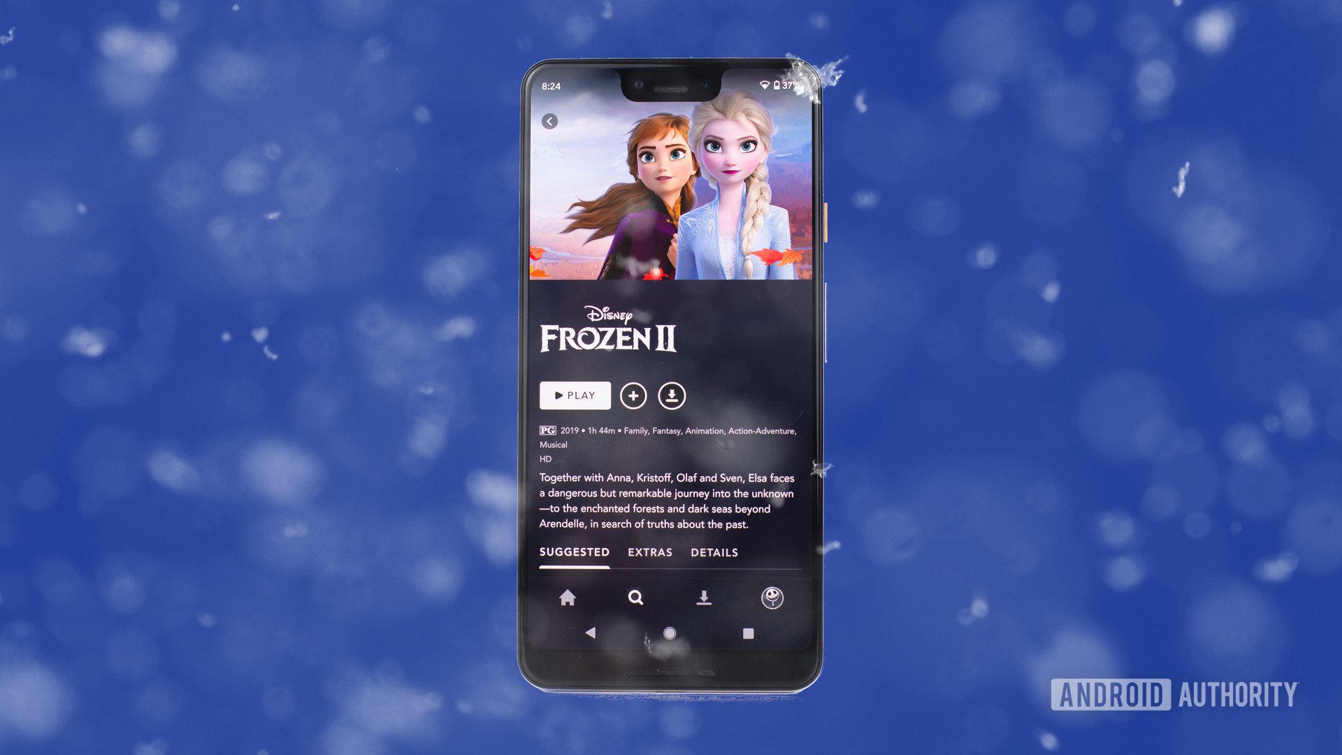 Frozen 2 on Disney Plus app with blue background 1