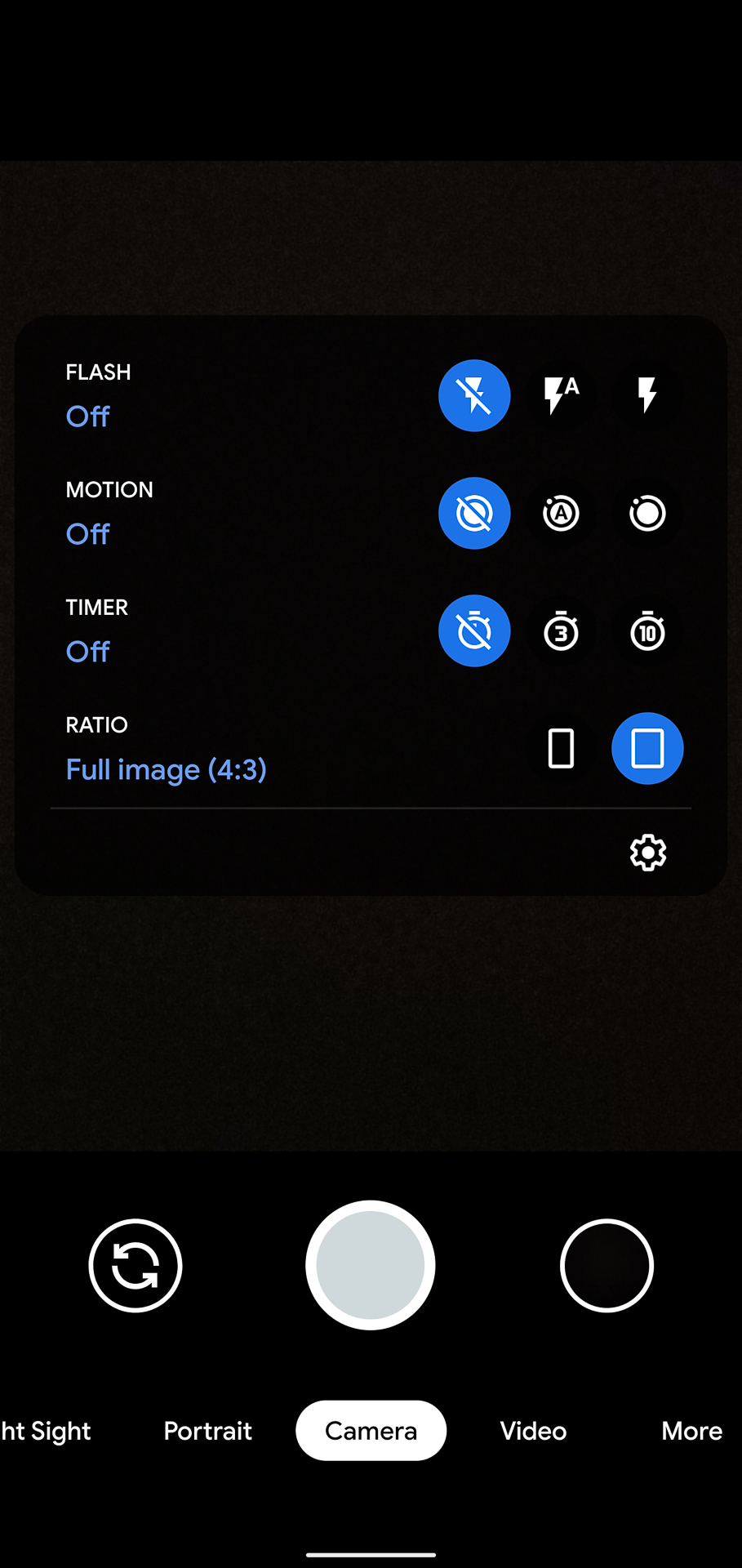 Google Pixel 4 XL camera app options