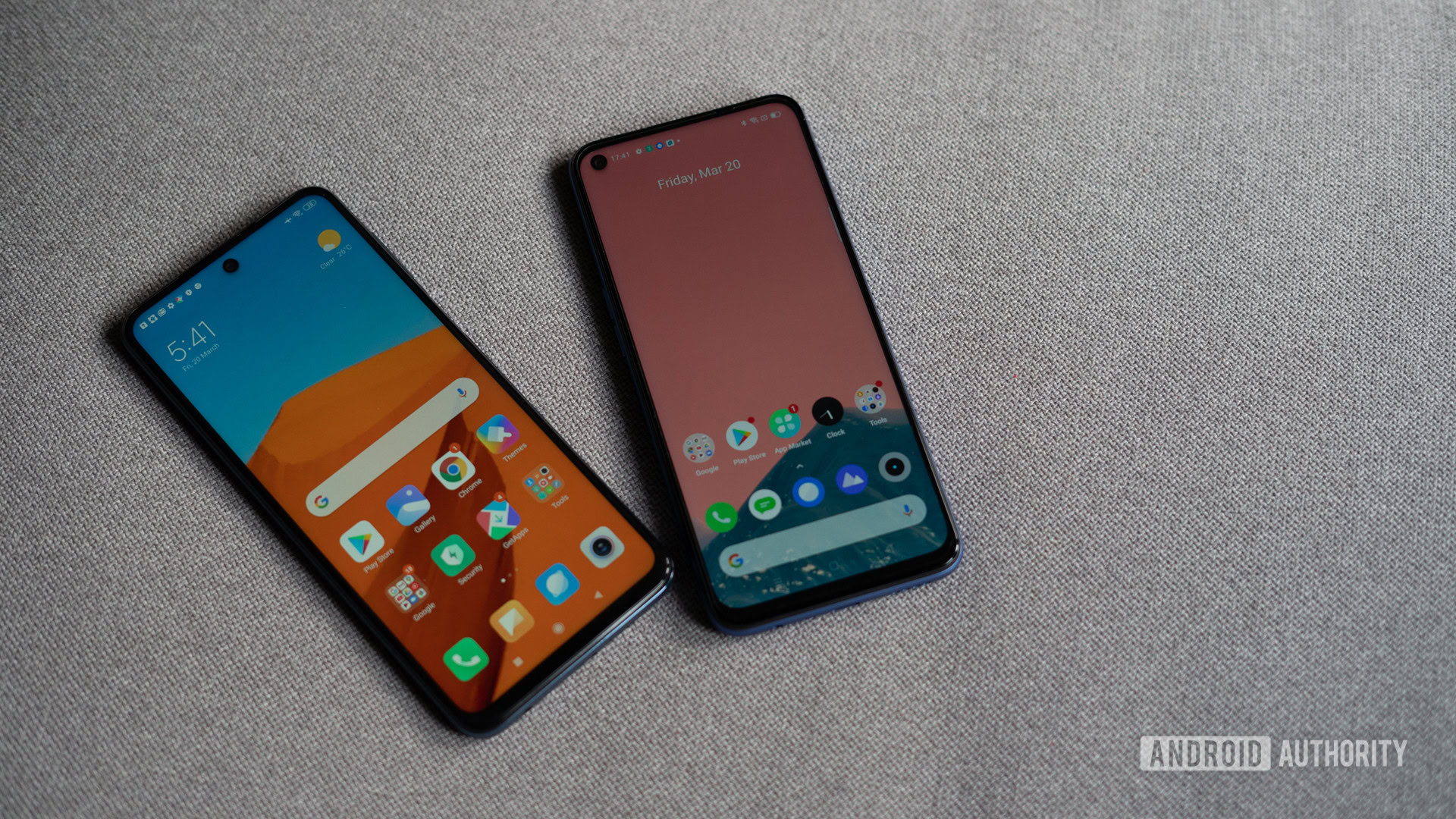 Redmi Note 9 Pro vs realme 6 front profile and display