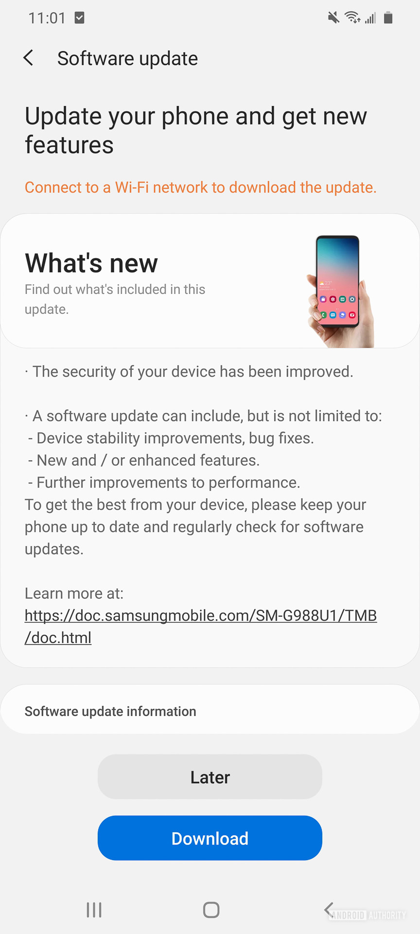Samsung Galaxy S20 Ultra software update 1