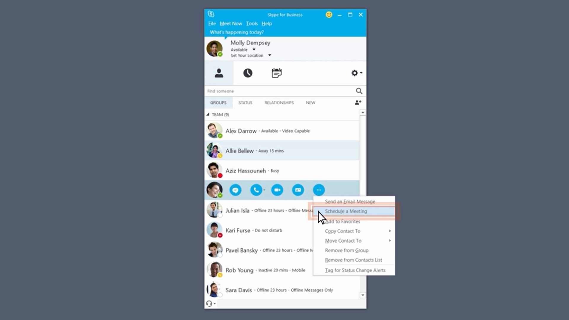 Skype schedule a meeting