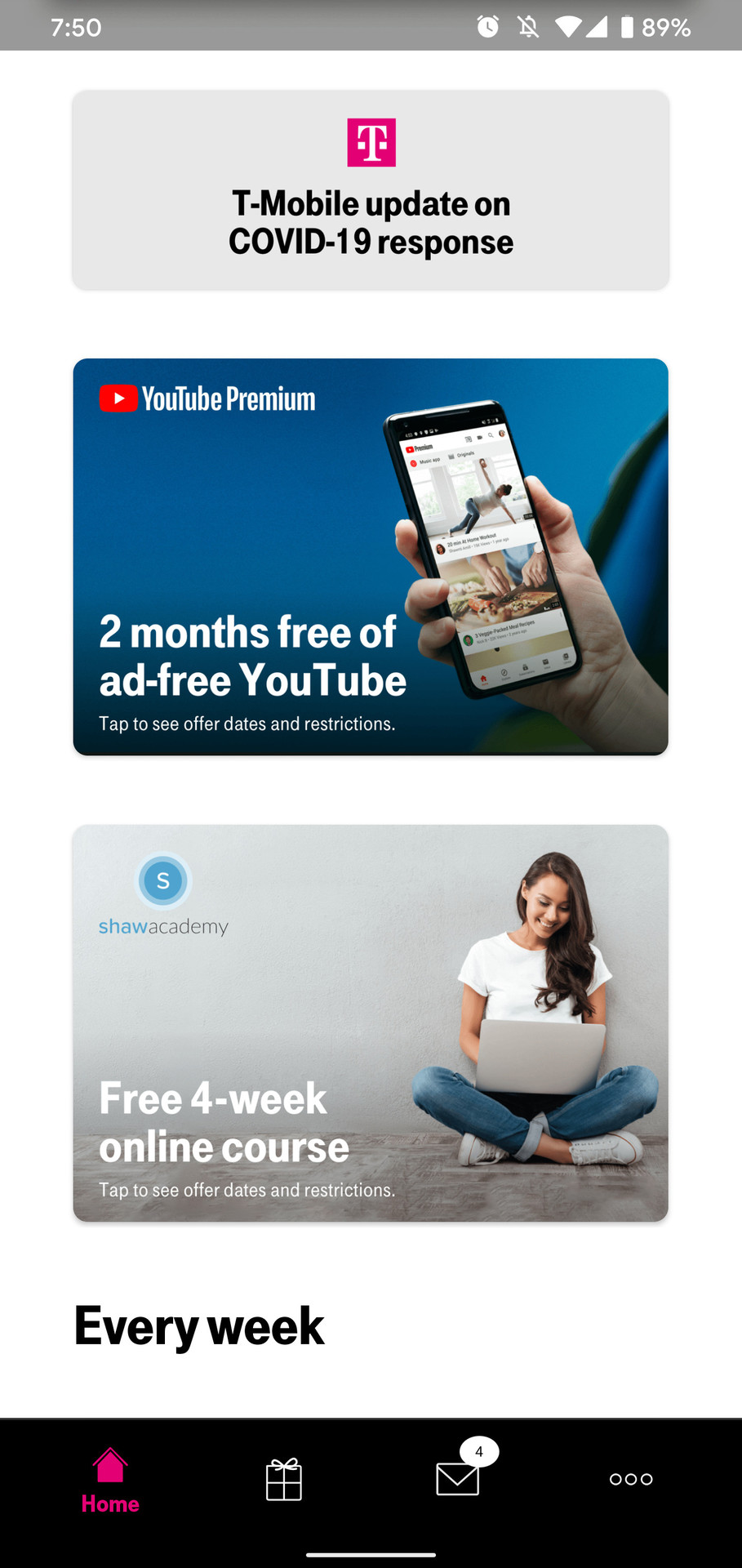 T Mobile Tuesdays free YouTube Premium 5