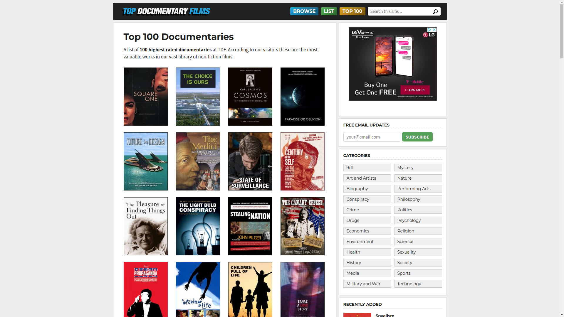 Top Documentary Films home page