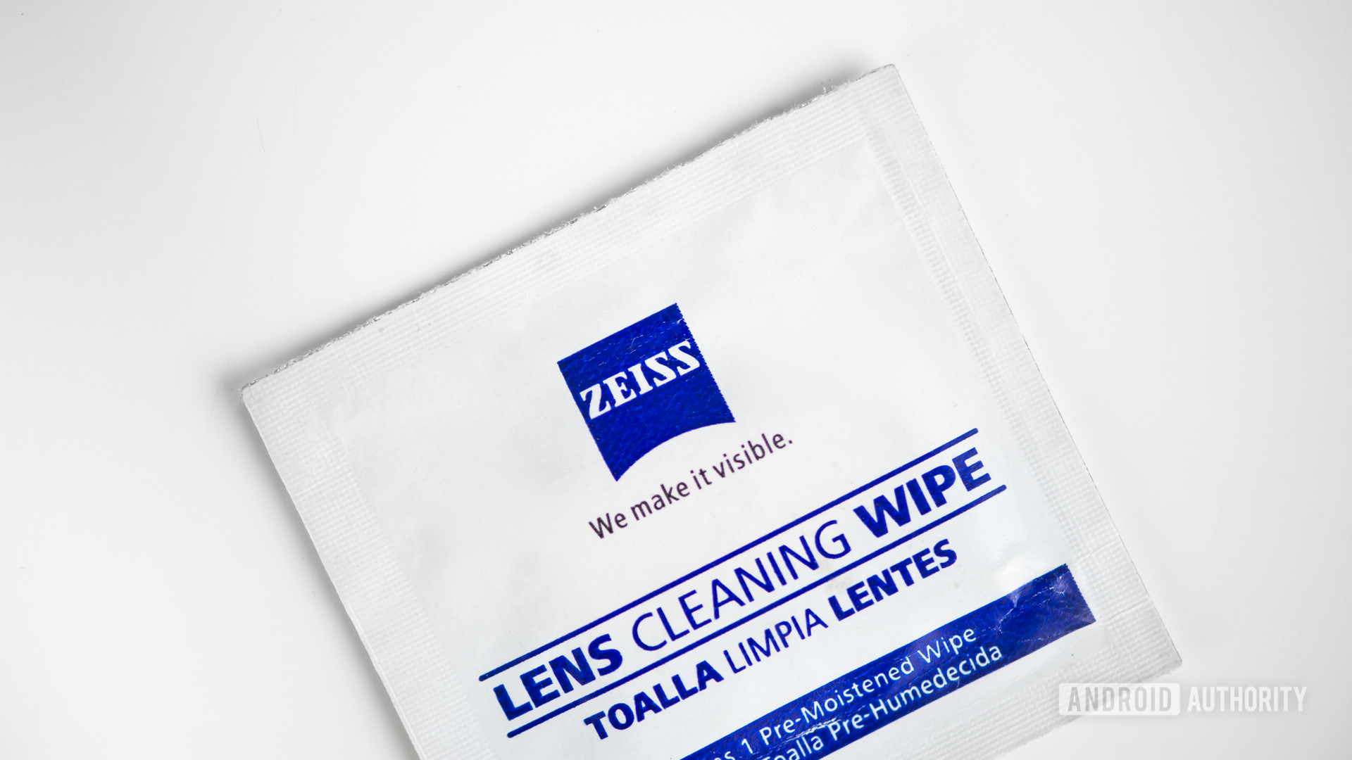 Zeiss lens cleaning wipe stock photo