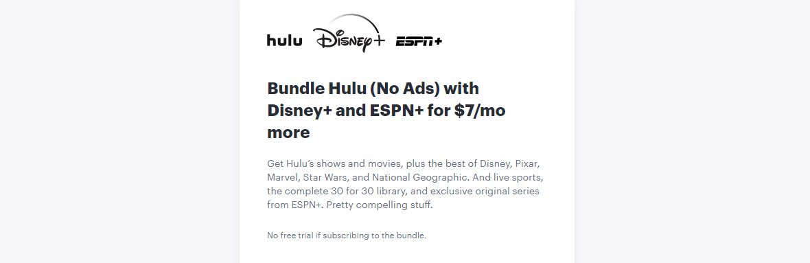 disney plus hulu espn plus no ads bundle