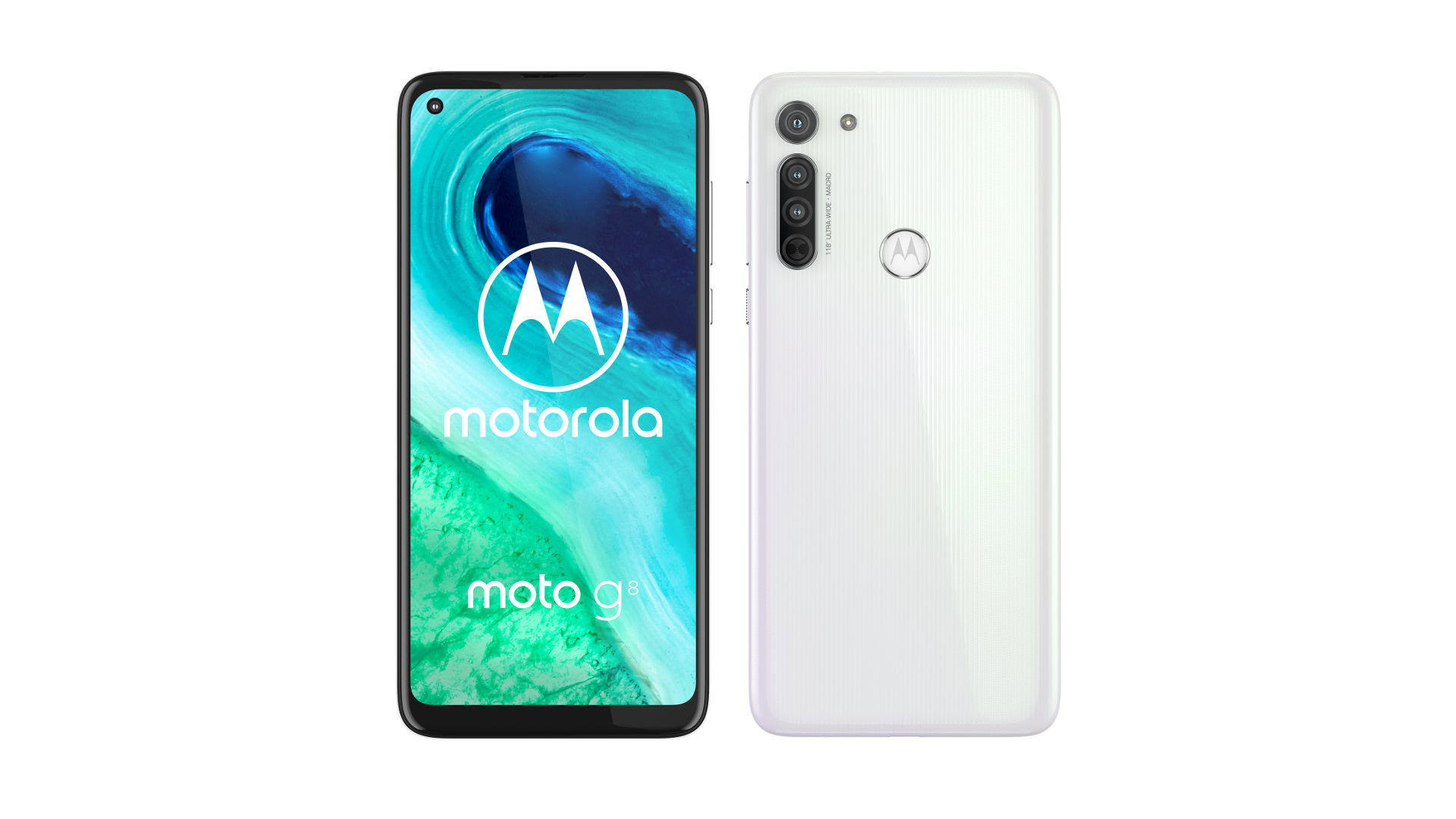 The white Moto G8.