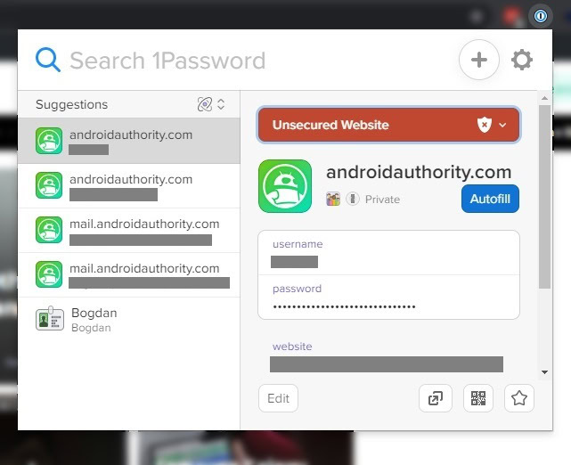 1password chrome extension