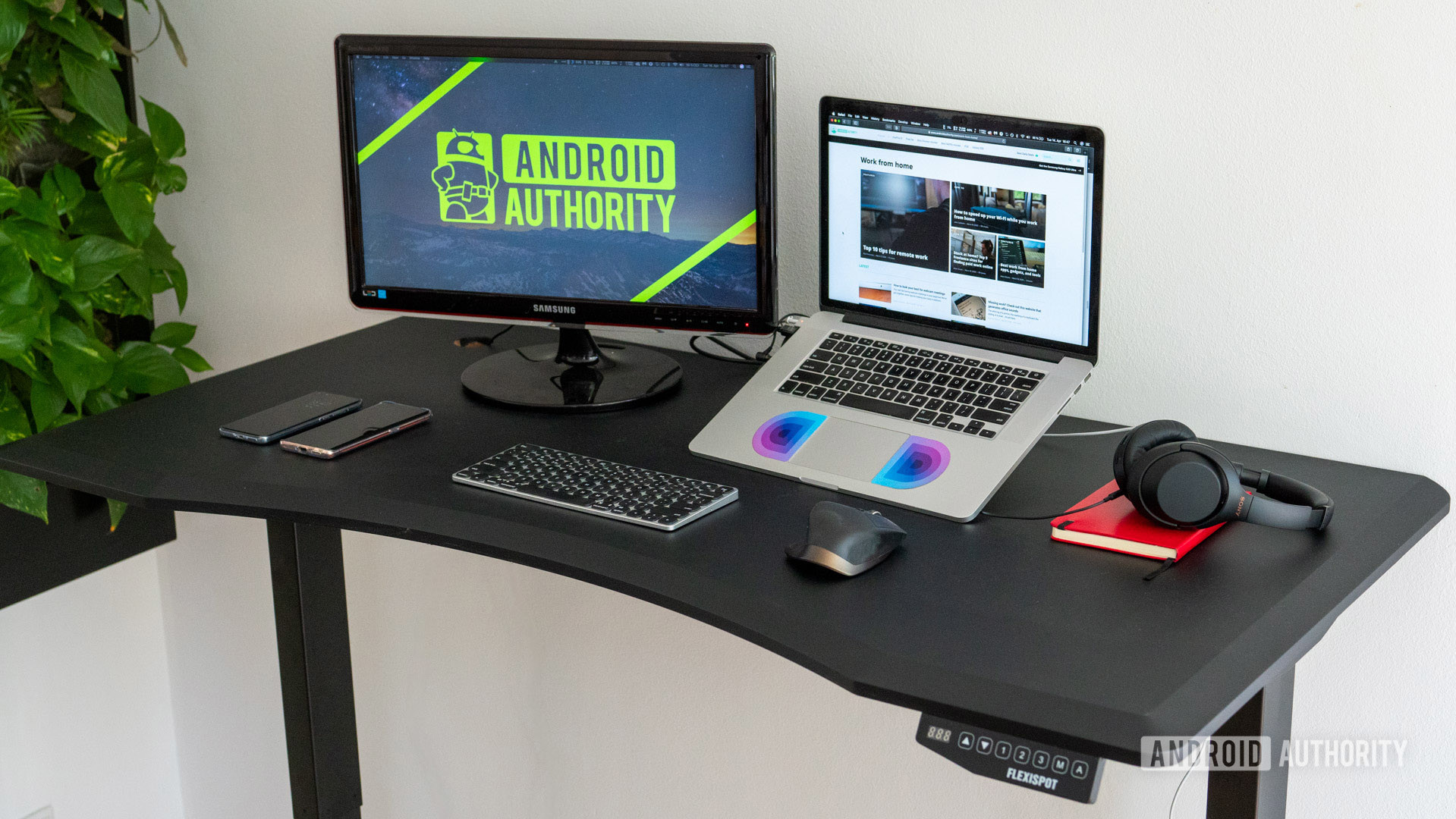 FlexiSpot E5 standing desk review setup view