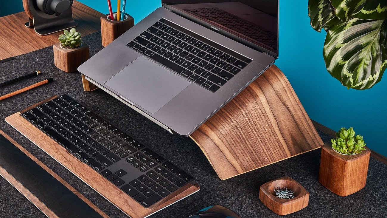 Grovemade Walnut laptop stand for MacBooks
