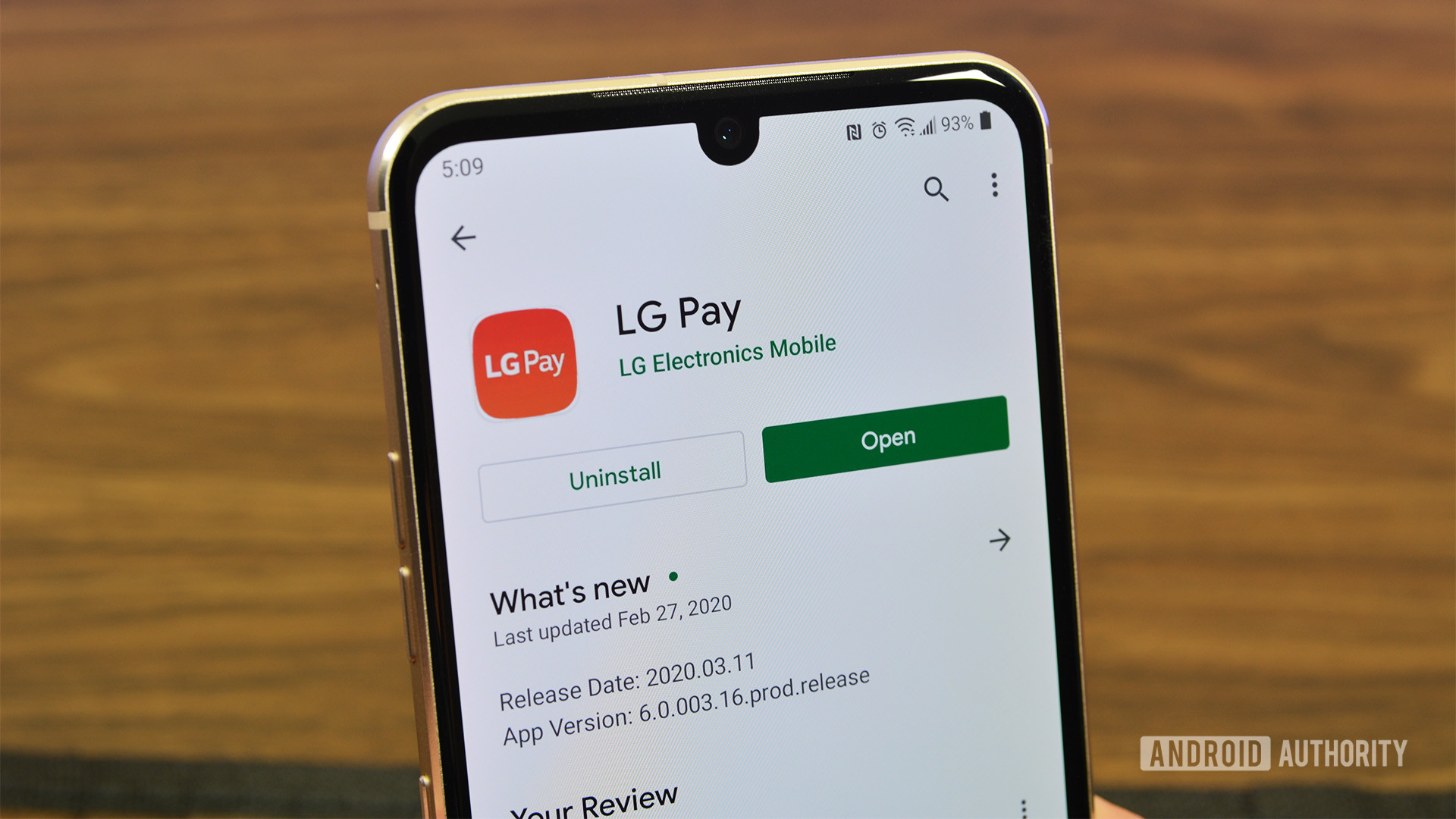 LG Pay Google Play Store page