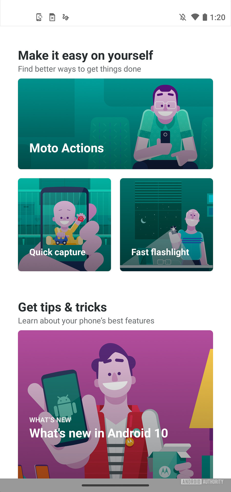 Motorola Moto G user interface Moto App