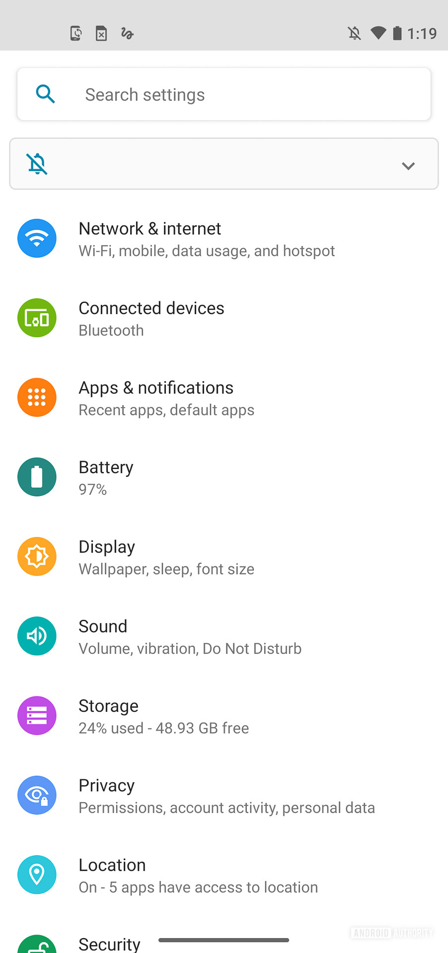 Motorola Moto G user interface settings