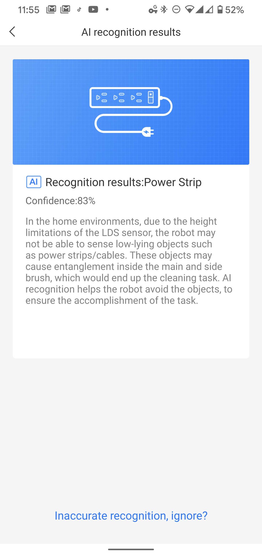 Roborock app AI object recognition power strip