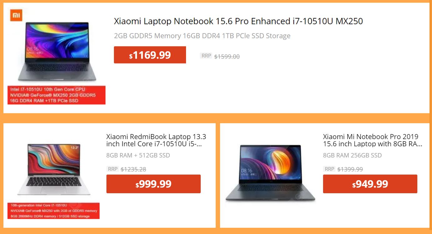 Xiaomi Laptop Deals Gearbest
