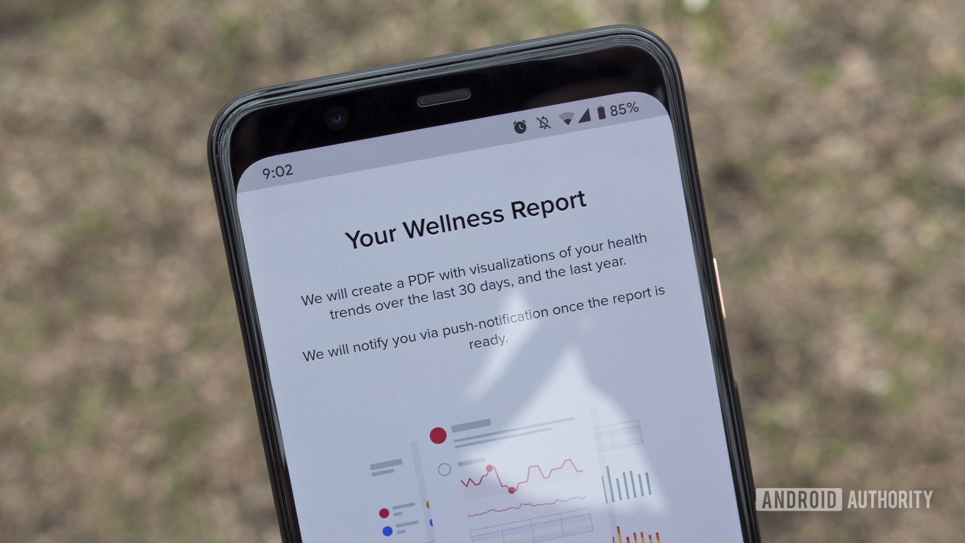 A Fitbit Premium user reviews their wellness report.