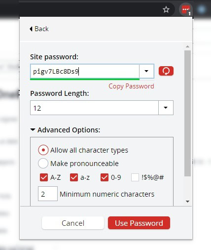 lastpass password generator