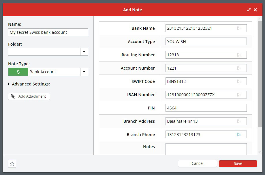 lastpass secure notes