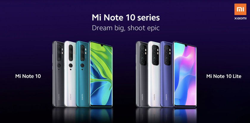 The Mi Note 10 and Mi Note 10 Lite.