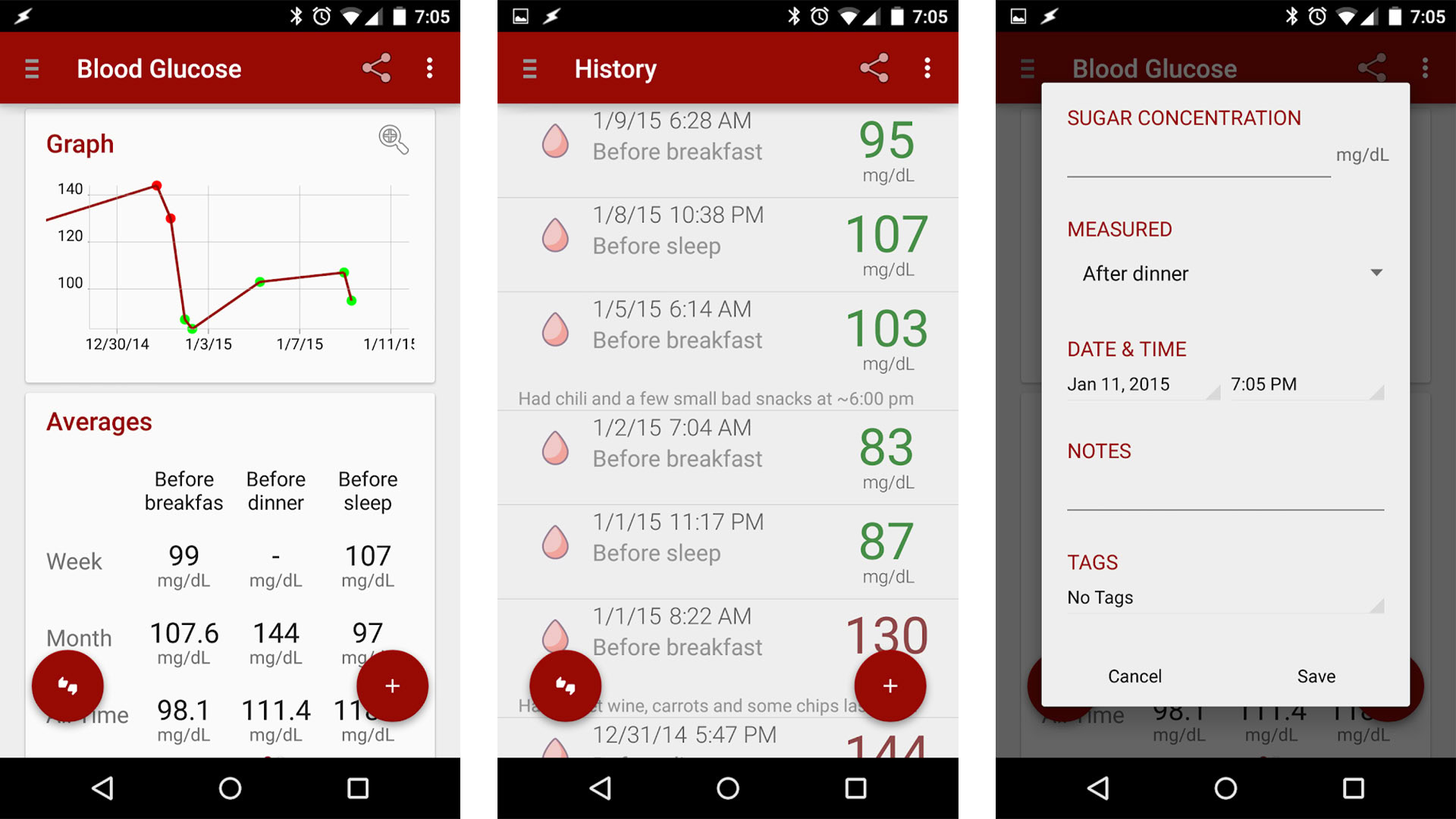 Little Bytes Blood Glucose Tracker screenshot