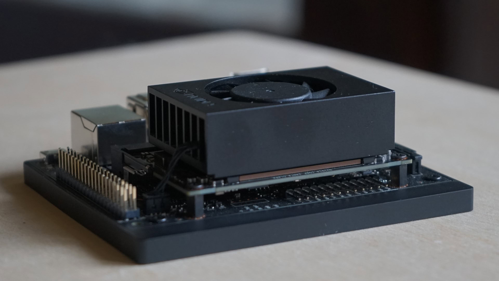 NVIDIA Xavier NX development kit rear and heatsink