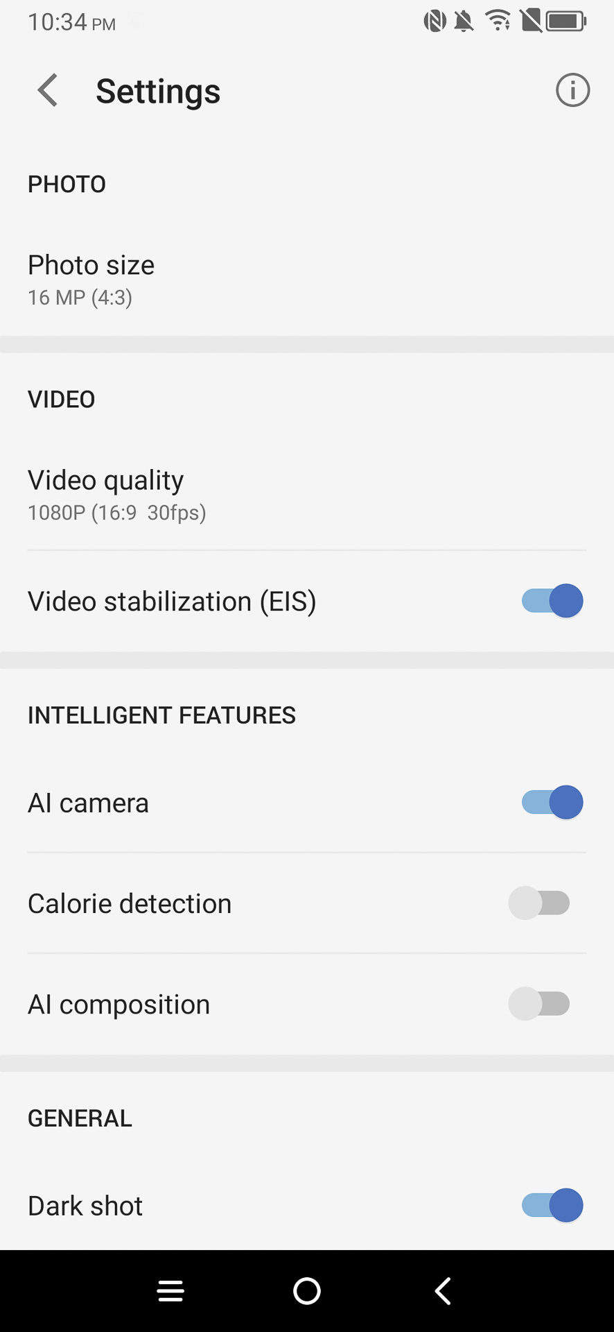 TCL 10 Pro review Camera app settings