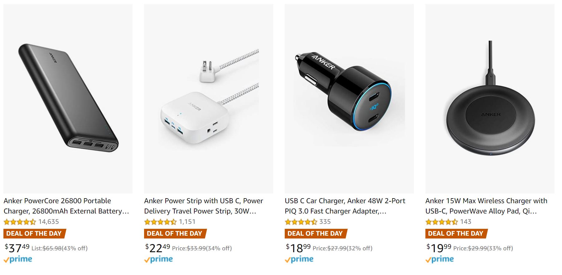 Anker charging accessories Amazon Deal of the Day