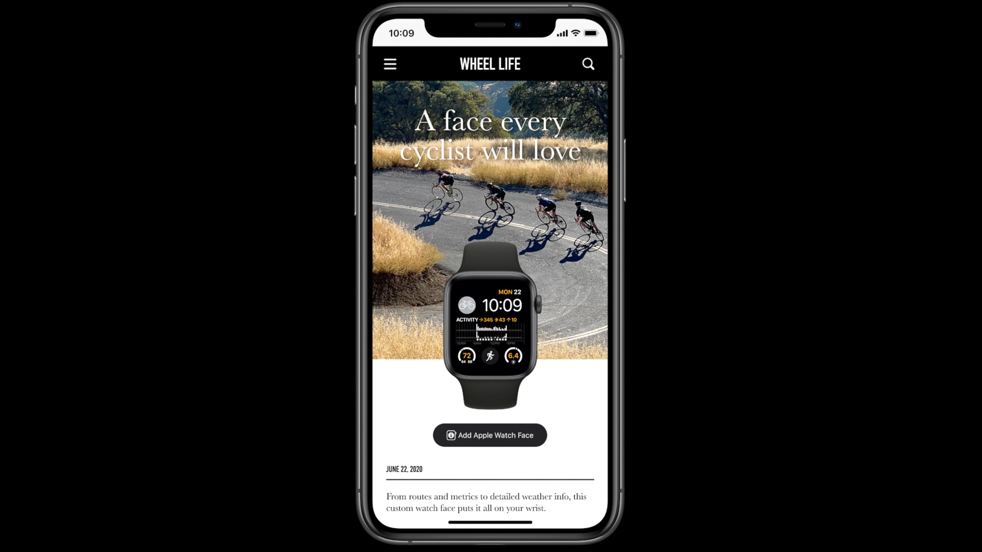 Apple WWDC 2020 adding a watchface from a web site