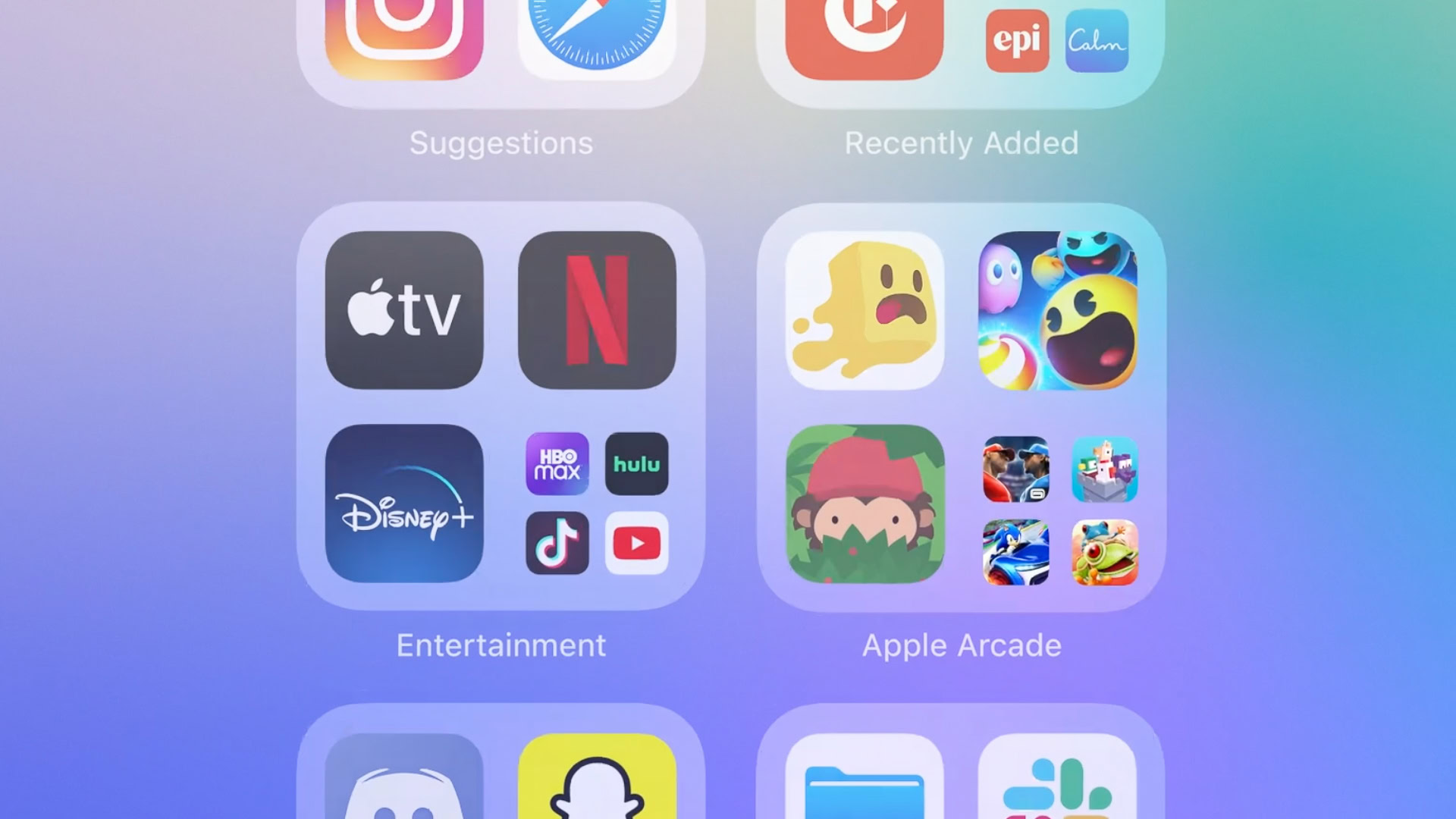 Apple WWDC 2020 app library closeup