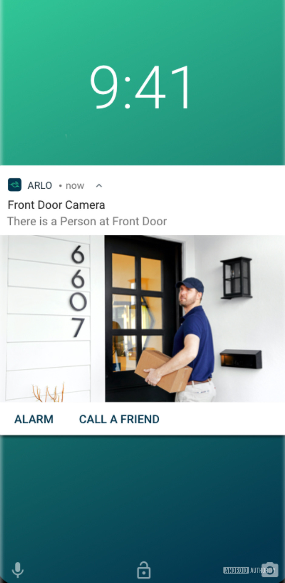 Arlo Video Doorbell lock screen notification
