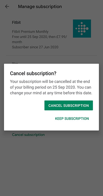 Cancel screen Android