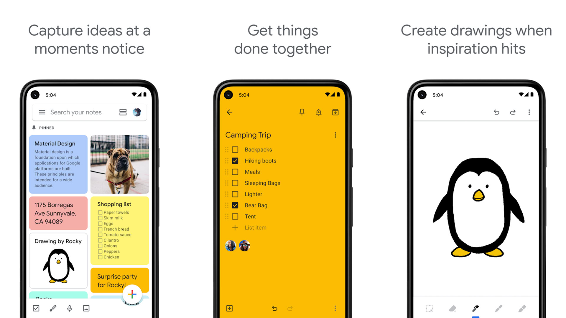 Google Keep screenshot 2021