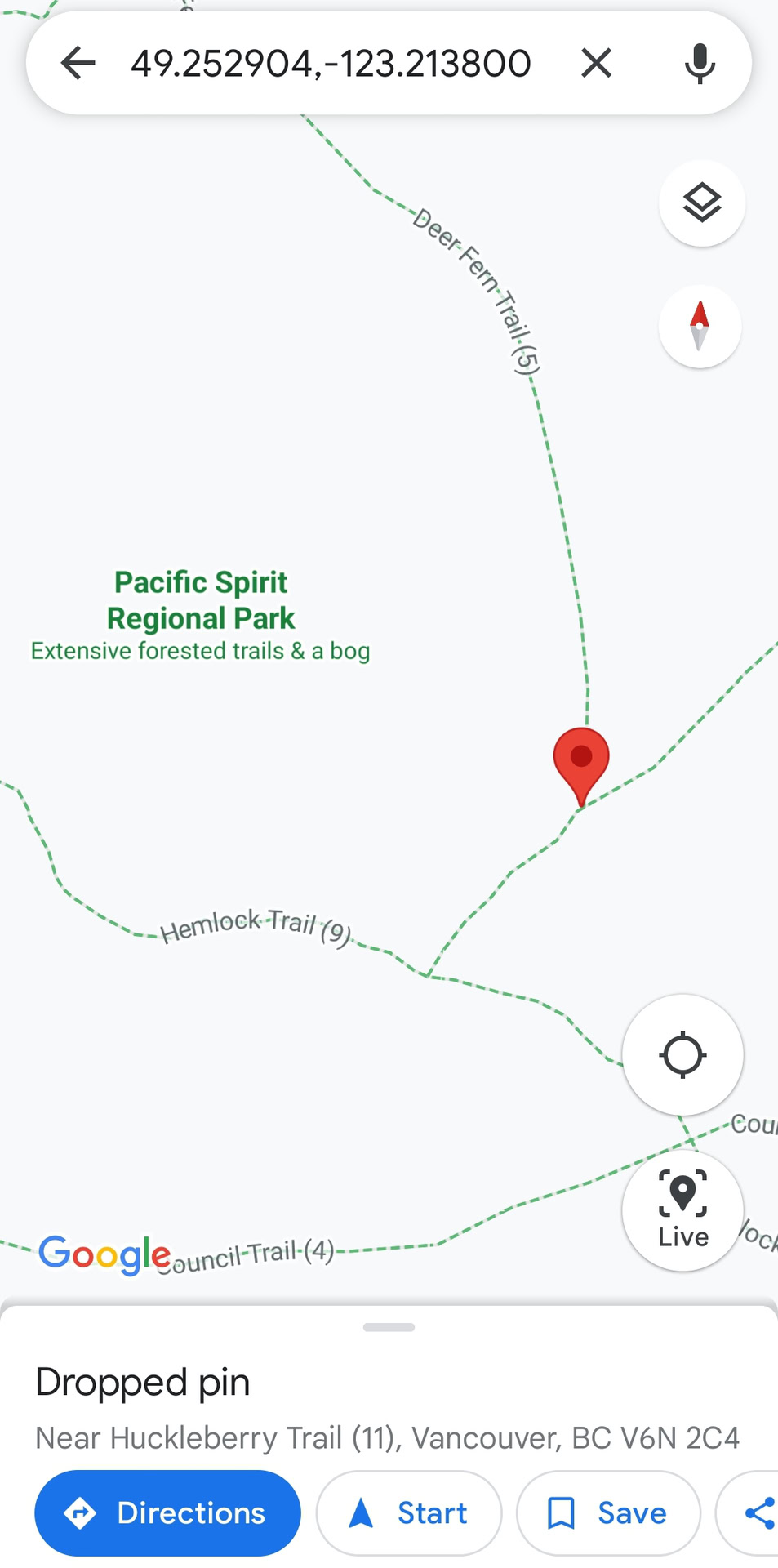 Google Maps dropped pin