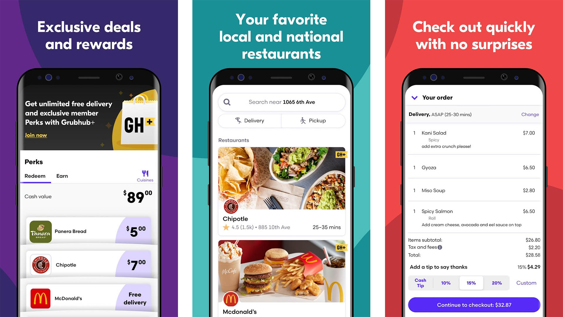 GrubHub screenshot 2021