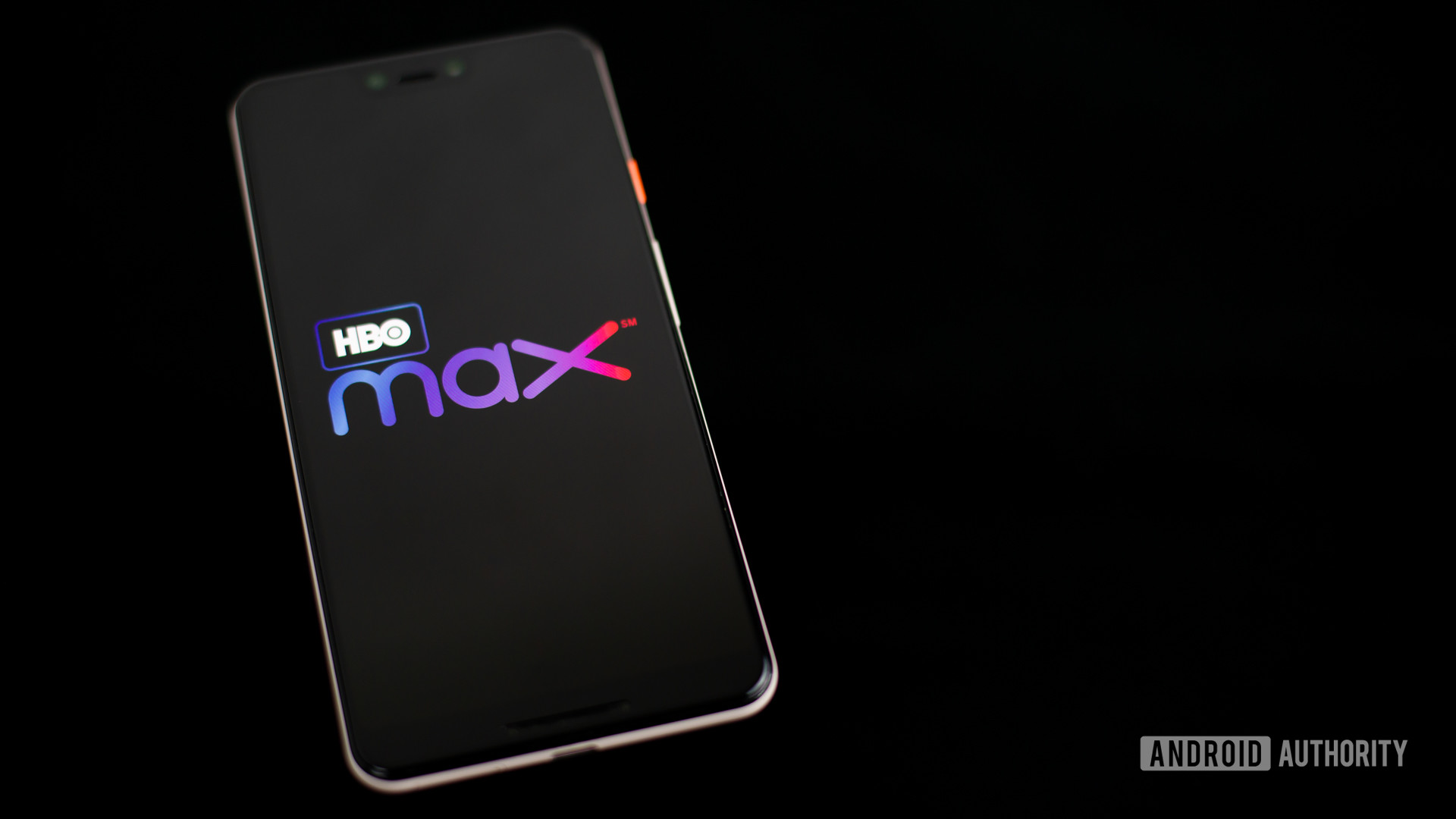 HBO Max logo on smartphone stock photo 2