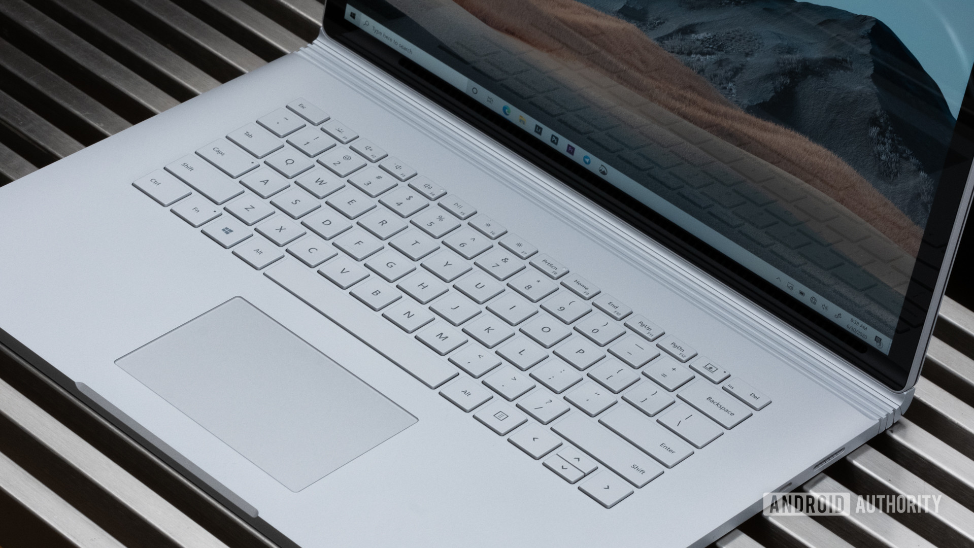 Microsoft Surface Book 3 keyboard below screen