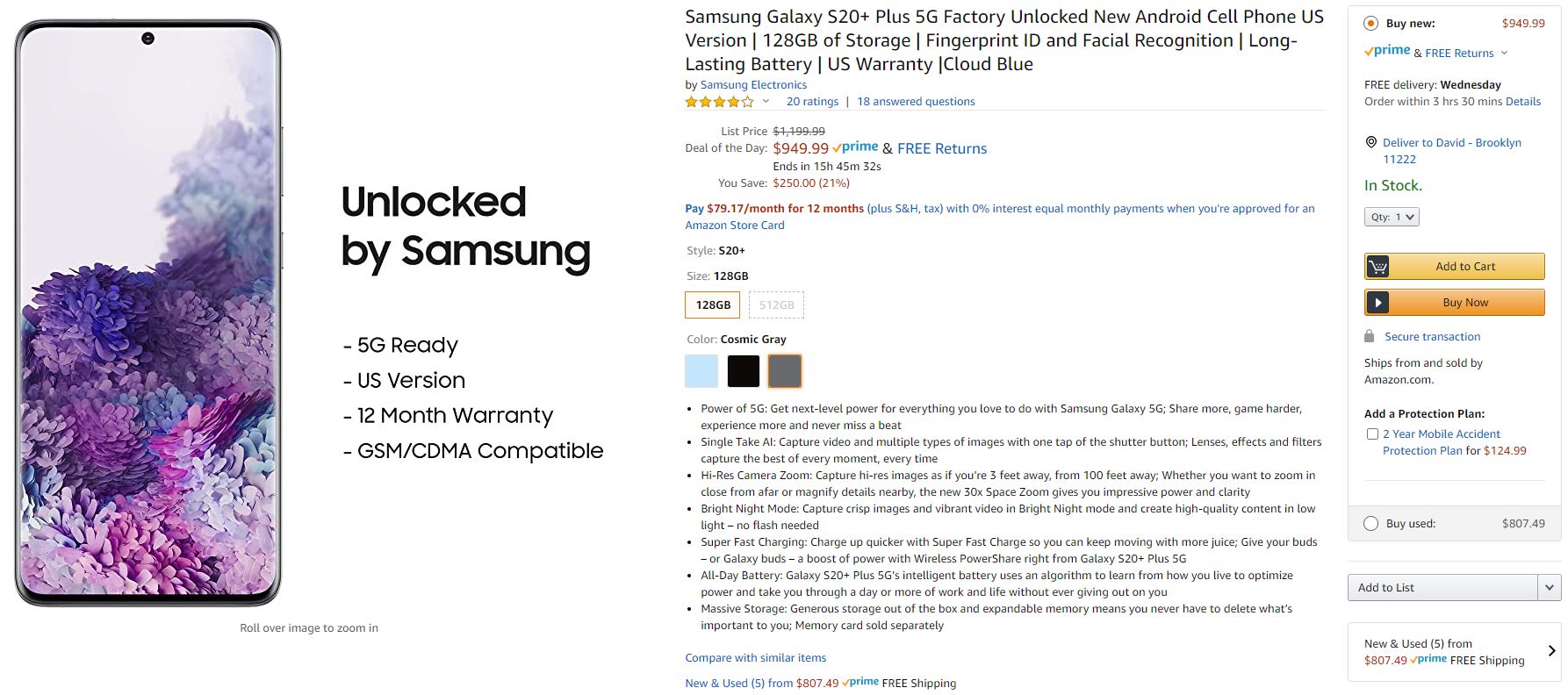 Samsung Galaxy S20 Plus Amazon Deal