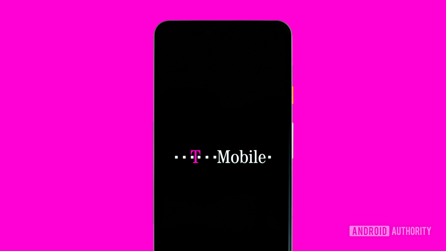 T Mobile logo on the phone stock photo
