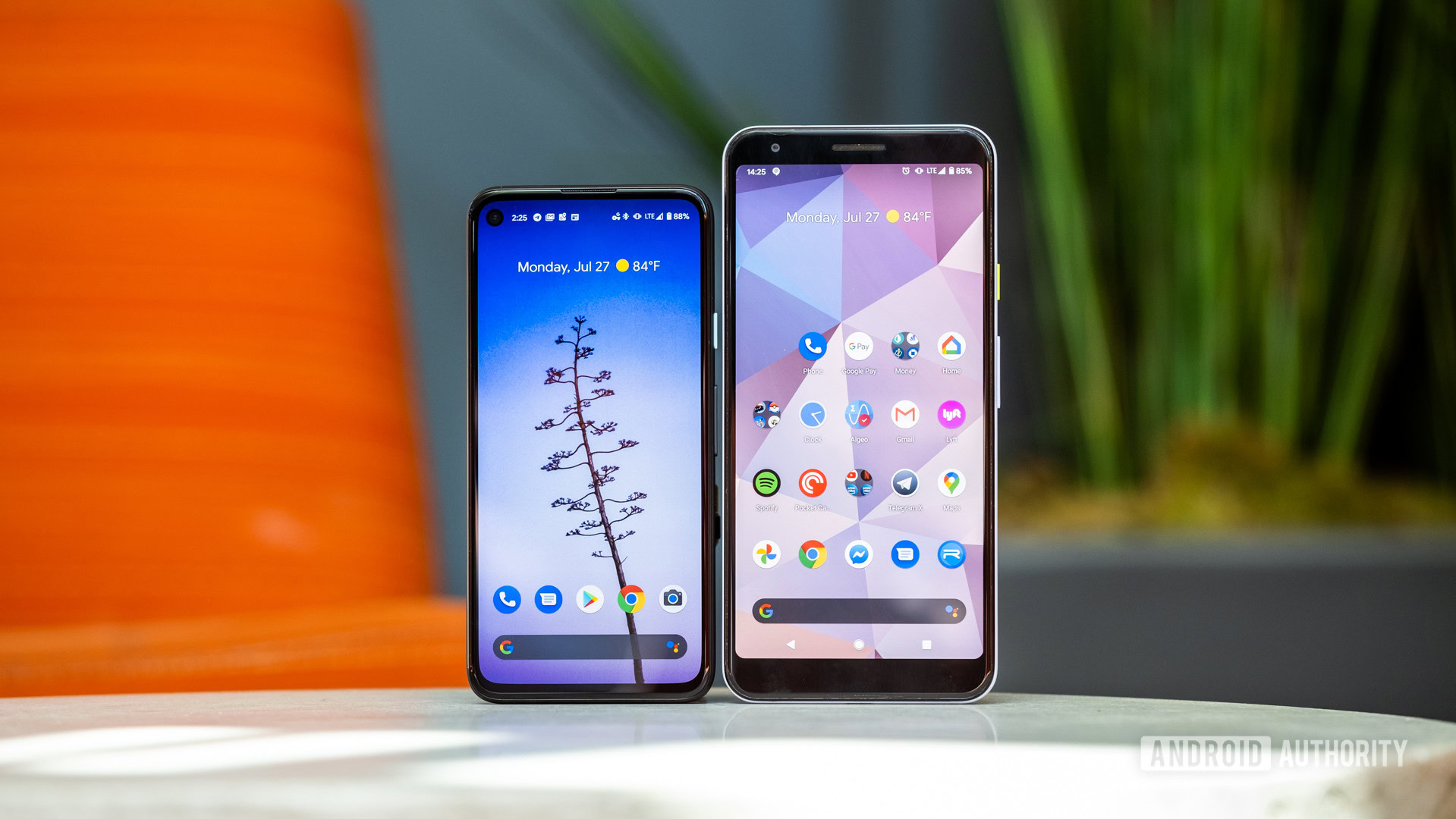 Google Pixel 4a vs Google Pixel 3a backs 2