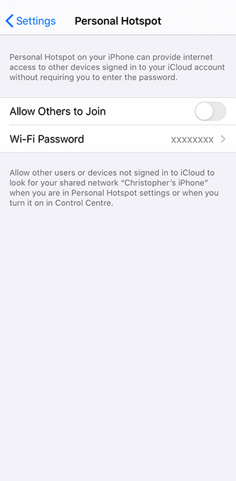 How to use hotspot iPhone