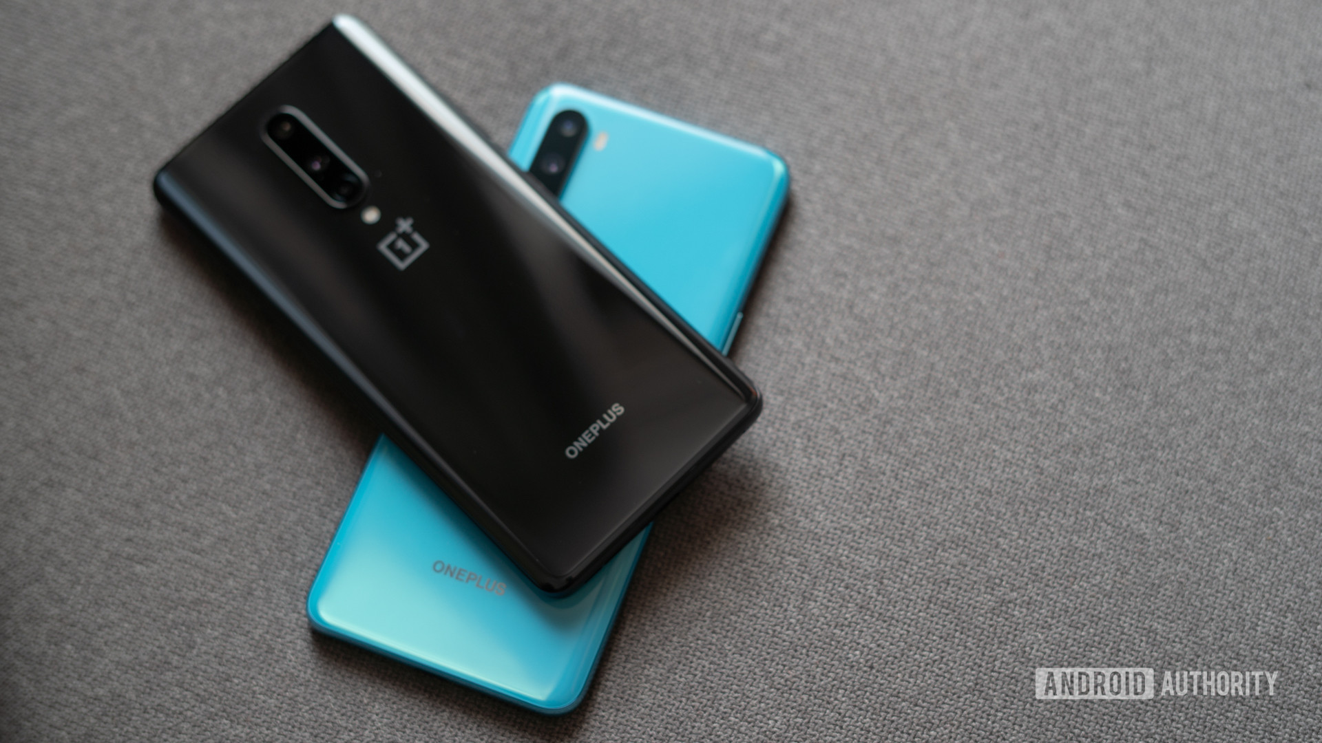 OnePlus Nord vs OnePlus 8 phones placed on each other